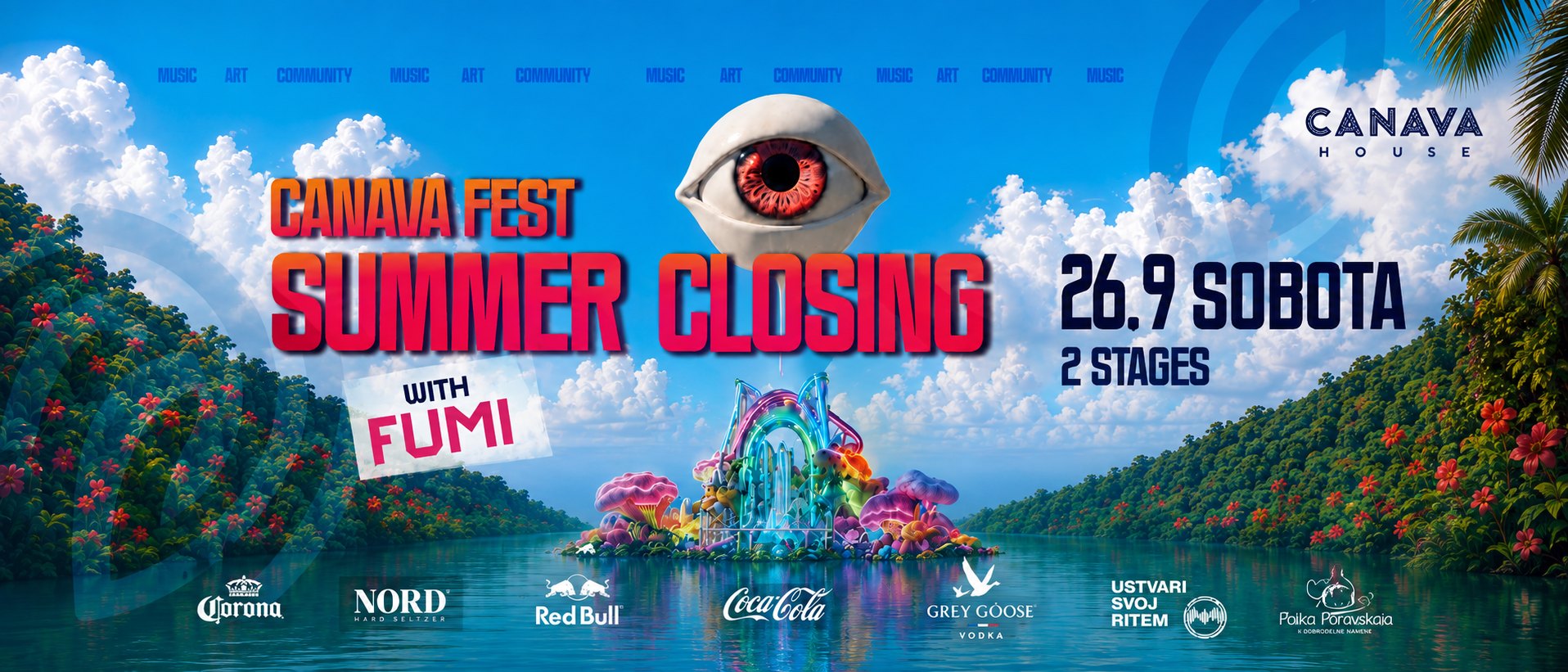Canava Fest Summer Closing with FUMI, sobota 26. 9. 2026, Canava House Izola, 2 stages